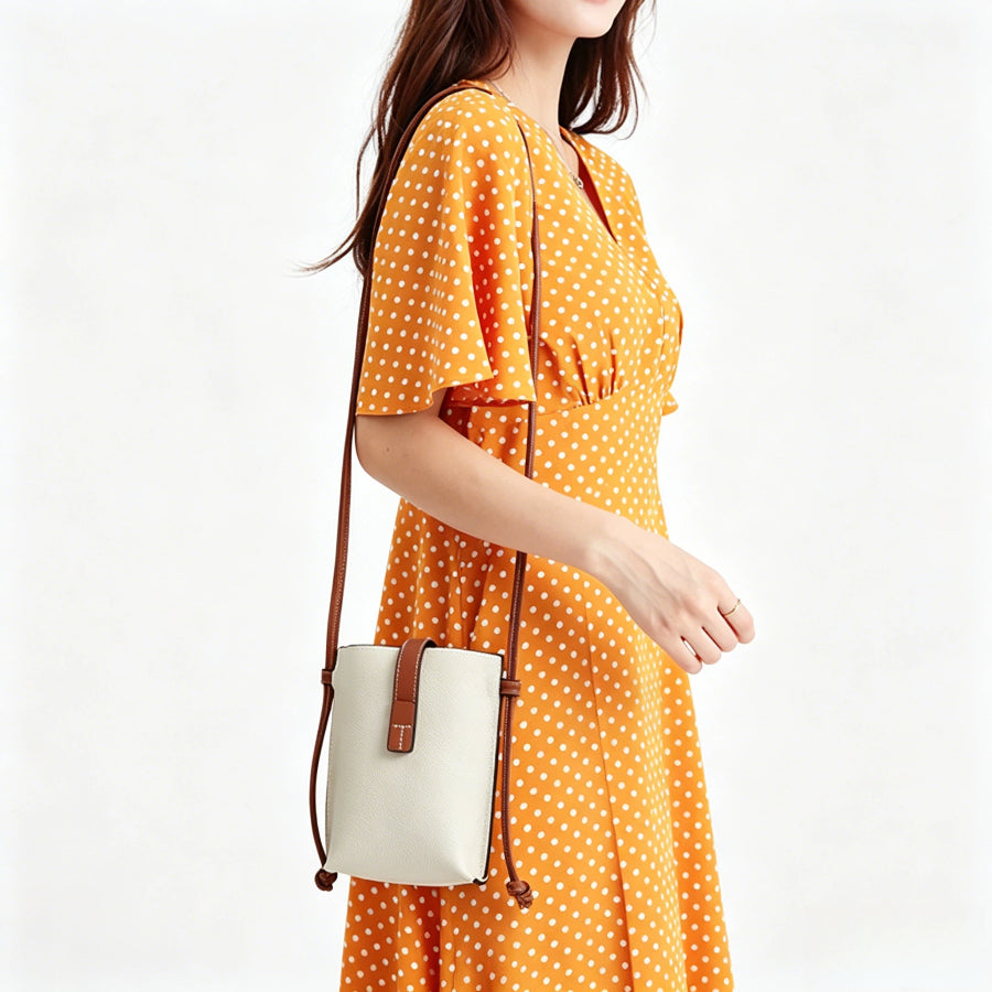 Vertical Genuine Leather Phone Crossbody Bag - image 5