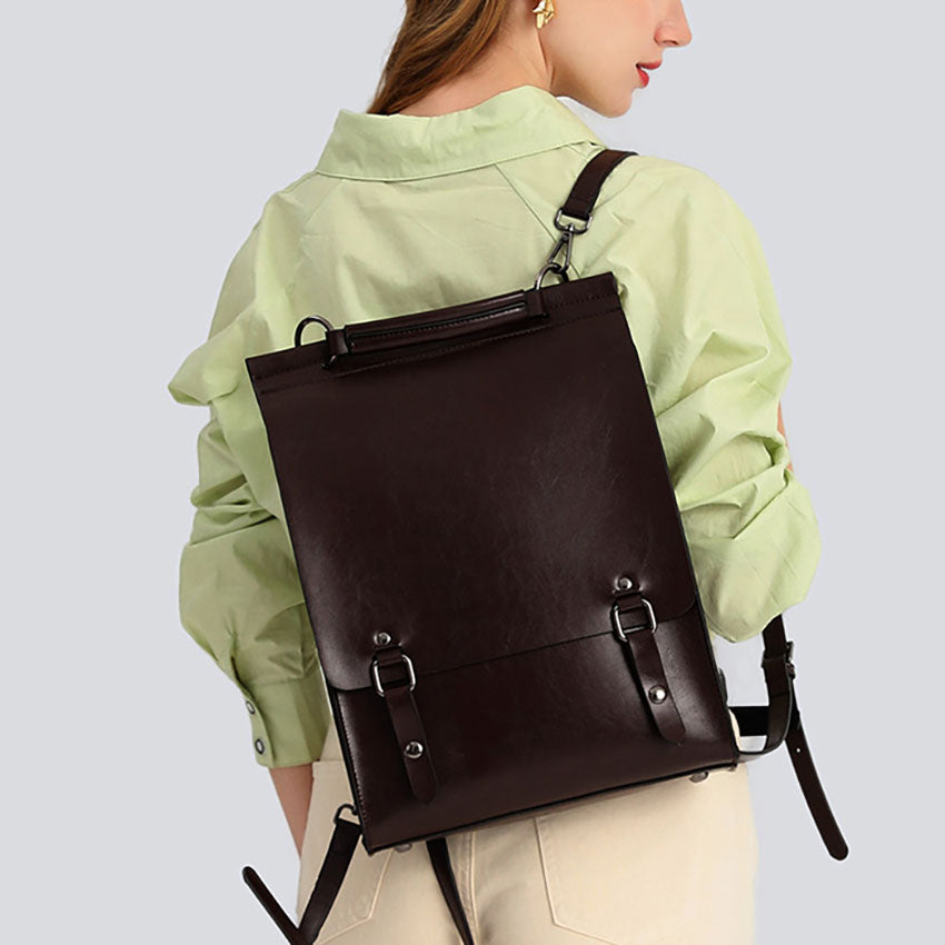 Vintage Genuine Leather Business Backpack - image 5