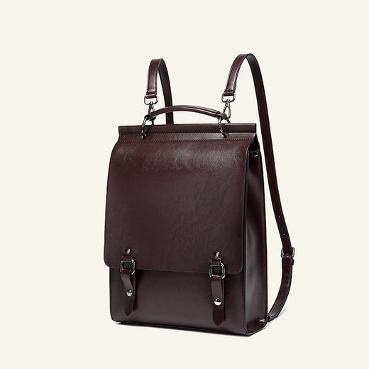 Vintage Genuine Leather Business Backpack (Wholesale/OEM Manufacturer) - #F6F3ED square main image