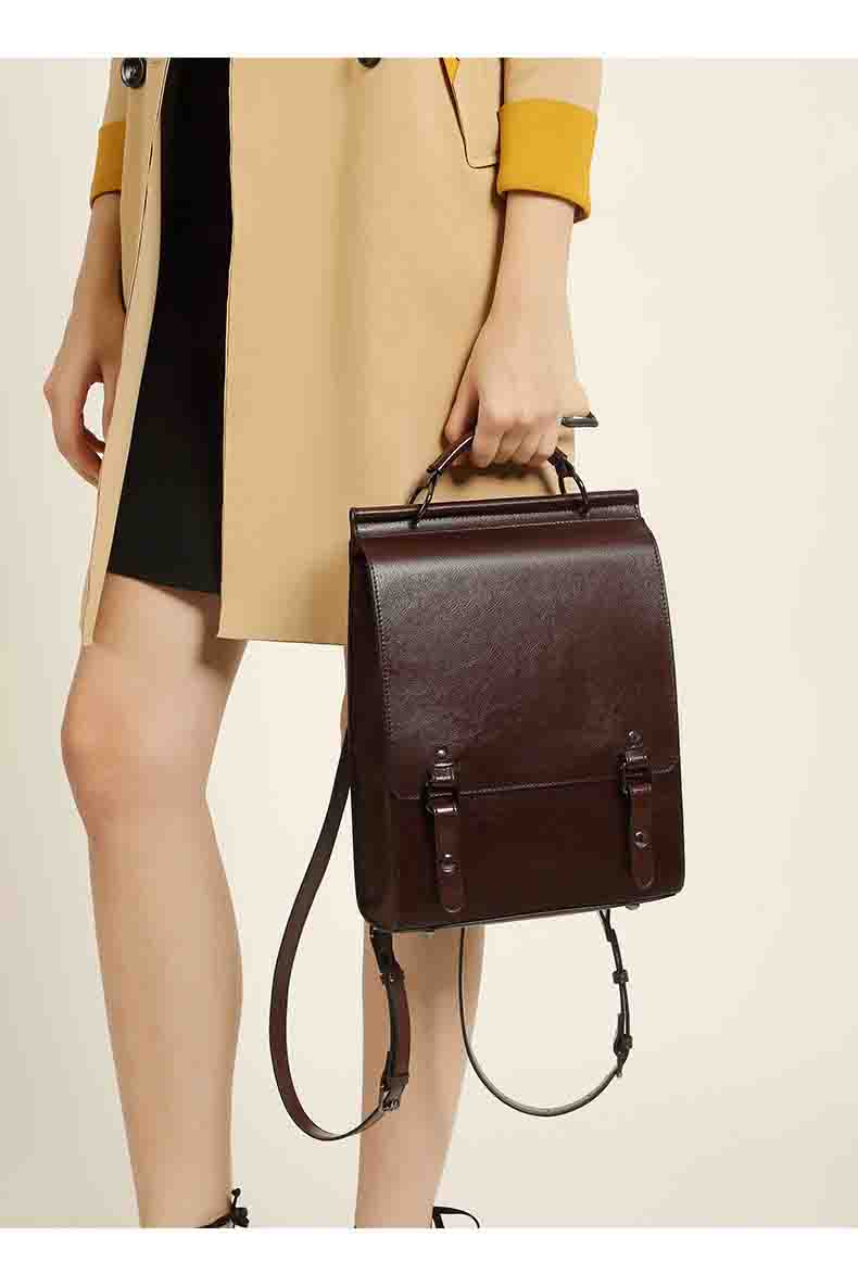 Vintage Genuine Leather Mini Backpack