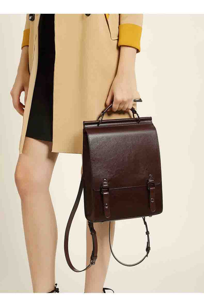 Vintage Genuine Leather Mini Backpack - image 1