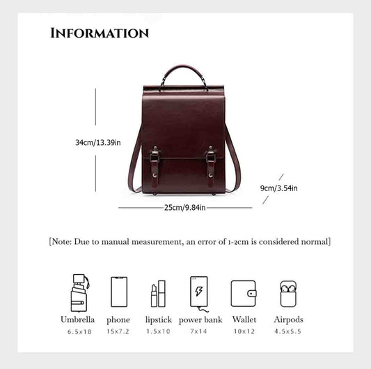 Vintage Genuine Leather Mini Backpack - image 2