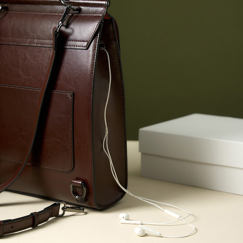 Vintage Genuine Leather Mini Backpack - image 4