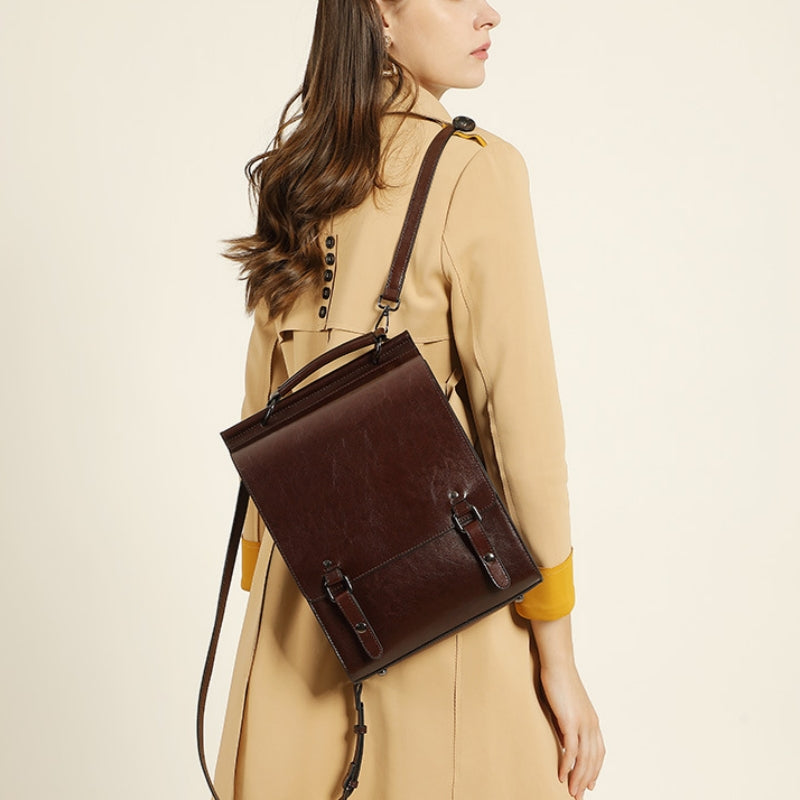Vintage Genuine Leather Mini Backpack - image 6