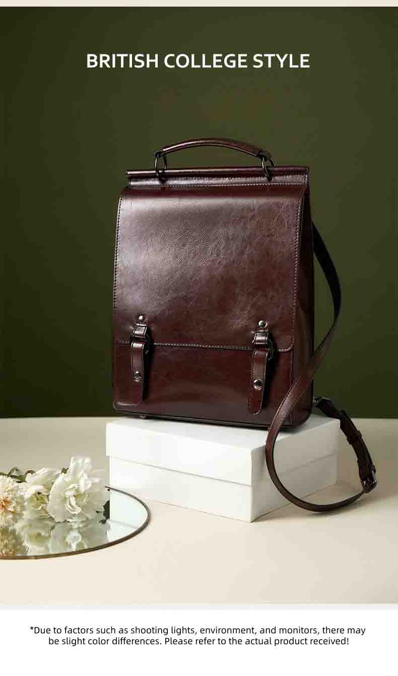 Vintage Genuine Leather Mini Backpack - image 8