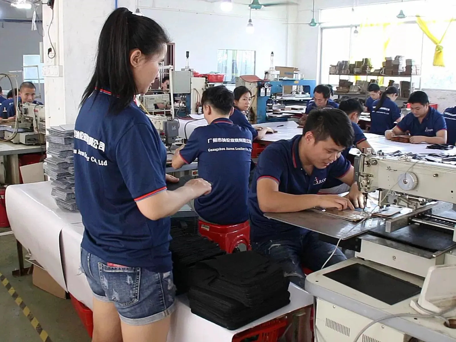 Aarons Leather factory production floor
