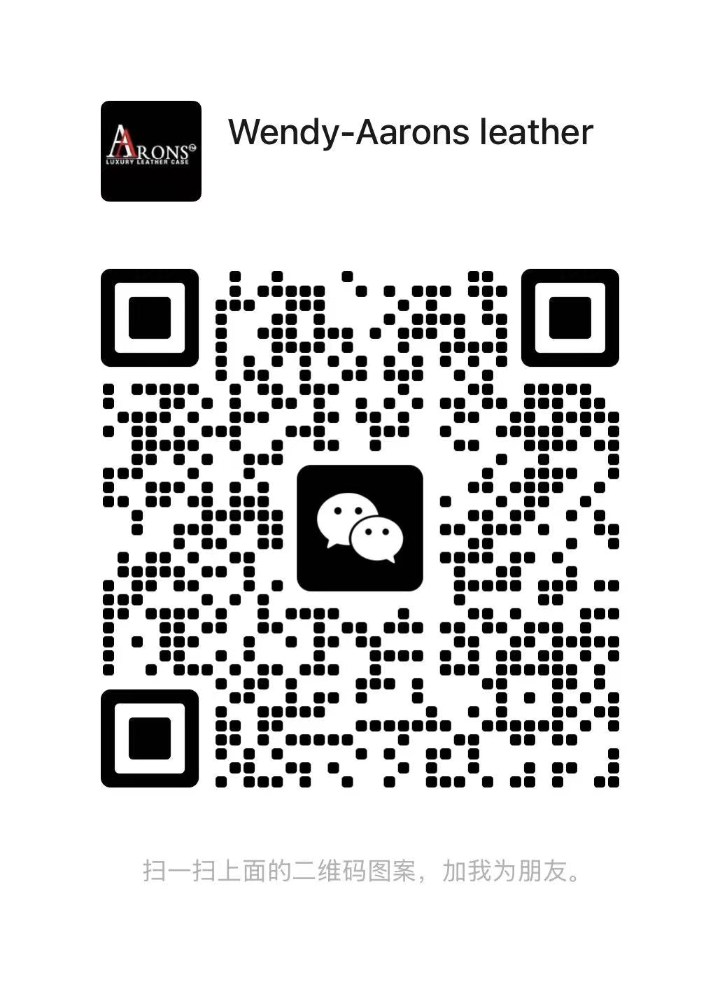WeChat QR code for Wendy at Aarons Leather