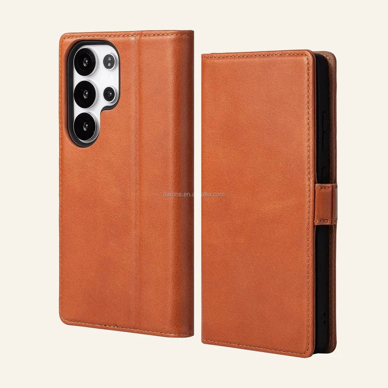 Genuine Leather Phone Case for Samsung Galaxy S25 Series — Custom OEM — original color preview image