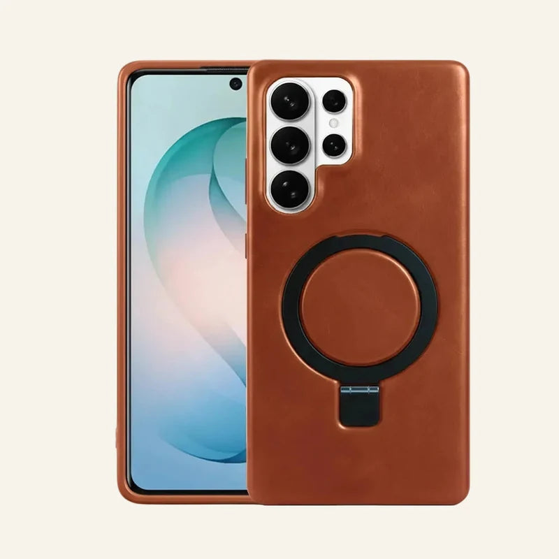 Genuine Leather Slim Wallet Phone Case for Samsung Galaxy S26 Series — Custom OEM — original color preview image