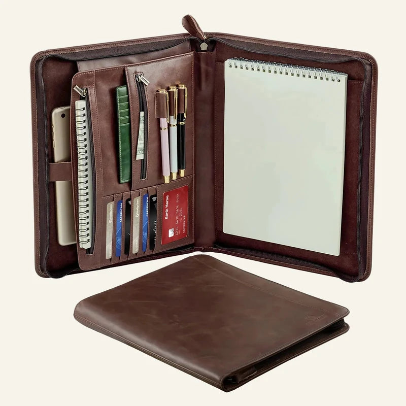 Oil-wax leather Folio Folder — Custom OEM — original color preview image