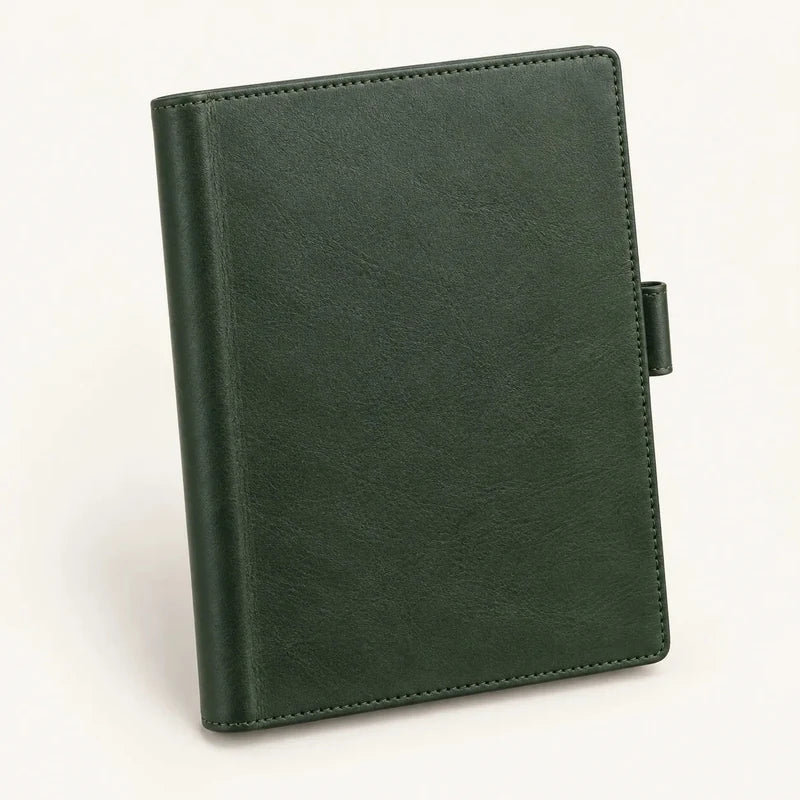 Custom A5 Leather Notebook Cover with Organizer Pocket — OEM — original color preview image