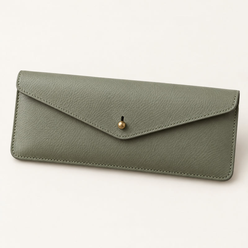 Custom Stud-Closure Leather Pencil Case | OEM — original color preview image